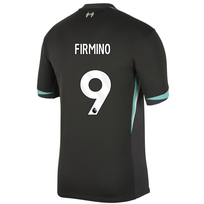 Danxen Kinder Roberto Firmino #9 Schwarz Anthrazitweiß Auswärtstrikot Trikot 2024/25 T-Shirt Schweiz