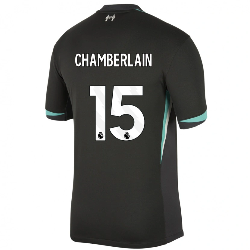 Danxen Kinder Alex Oxlade Chamberlain #15 Schwarz Anthrazitweiß Auswärtstrikot Trikot 2024/25 T-Shirt Schweiz