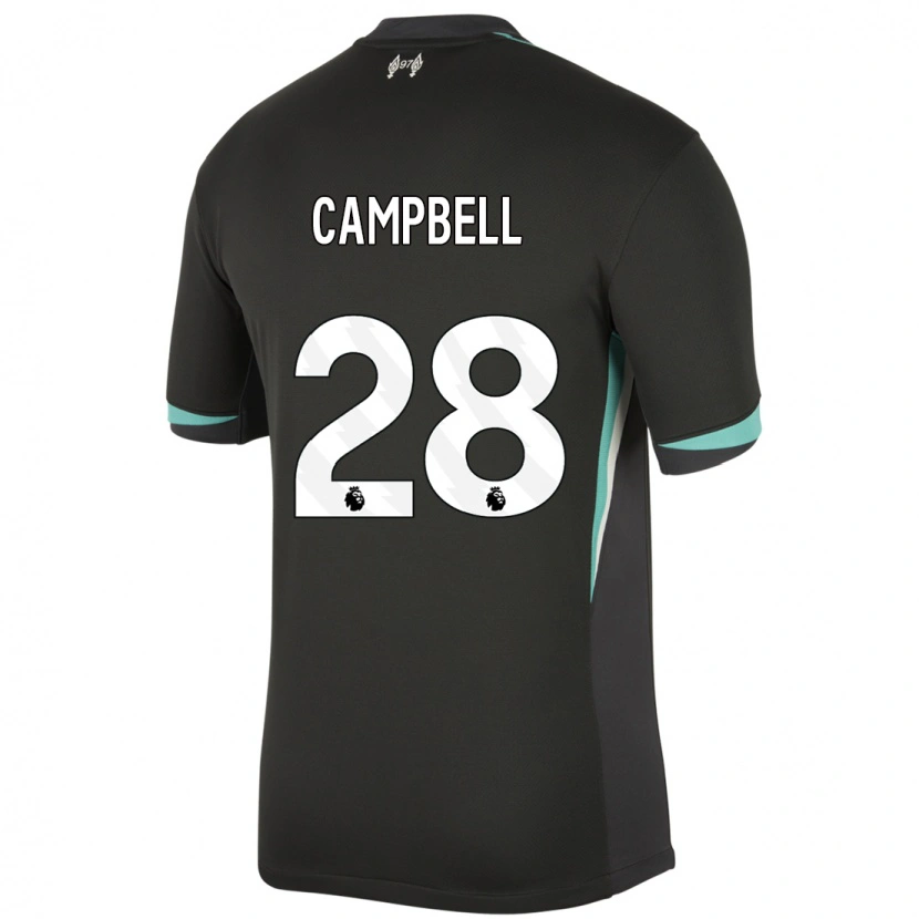 Danxen Kinder Megan Campbell #28 Schwarz Anthrazitweiß Auswärtstrikot Trikot 2024/25 T-Shirt Schweiz