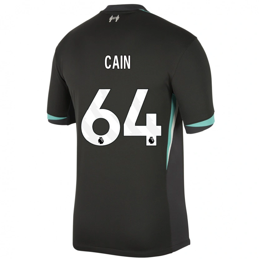 Danxen Kinder Jake Cain #64 Schwarz Anthrazitweiß Auswärtstrikot Trikot 2024/25 T-Shirt Schweiz