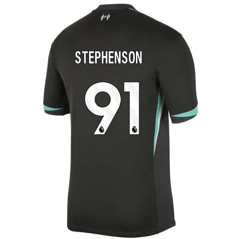 Danxen Kinder Luca Stephenson #91 Schwarz Anthrazitweiß Auswärtstrikot Trikot 2024/25 T-Shirt Schweiz