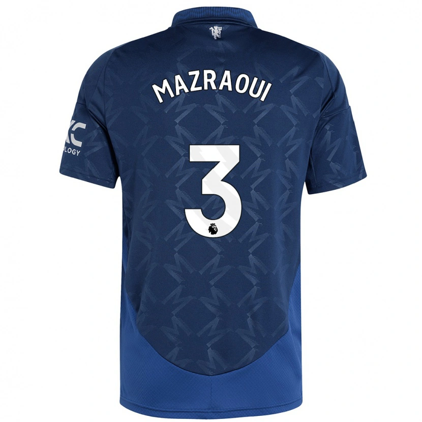 Danxen Kinder Noussair Mazraoui #3 Indigo Auswärtstrikot Trikot 2024/25 T-Shirt Schweiz