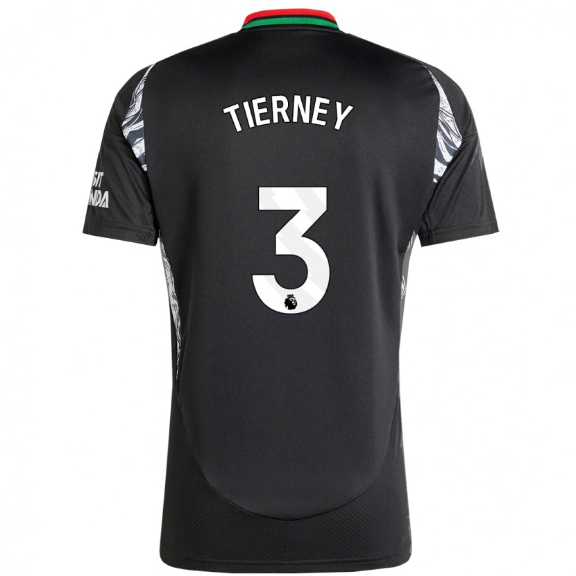 Danxen Kinder Kieran Tierney #3 Schwarz Auswärtstrikot Trikot 2024/25 T-Shirt Schweiz