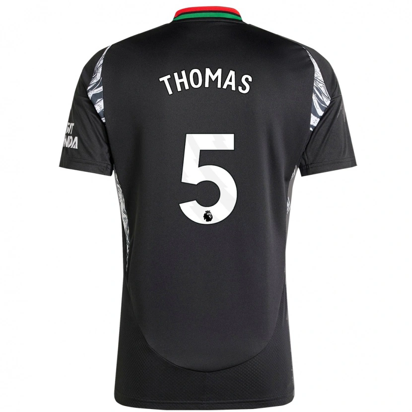 Danxen Kinder Thomas Partey #5 Schwarz Auswärtstrikot Trikot 2024/25 T-Shirt Schweiz