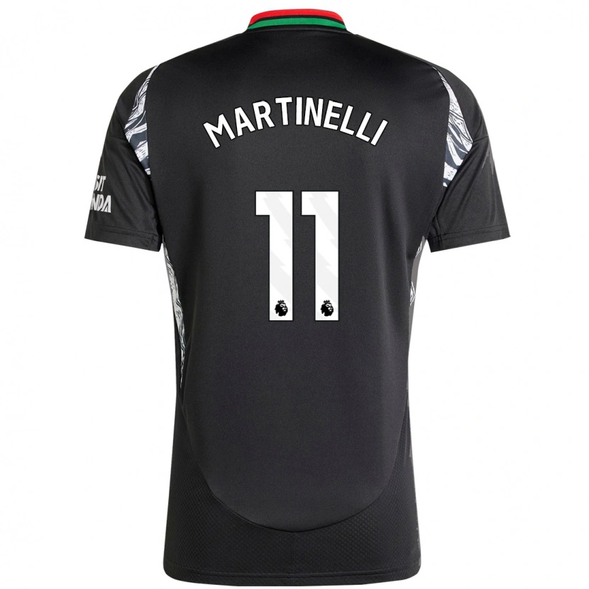 Danxen Kinder Gabriel Martinelli #11 Schwarz Auswärtstrikot Trikot 2024/25 T-Shirt Schweiz