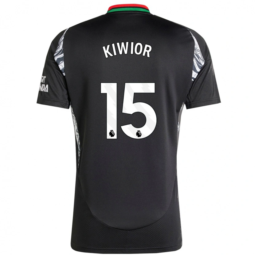 Danxen Kinder Jakub Kiwior #15 Schwarz Auswärtstrikot Trikot 2024/25 T-Shirt Schweiz