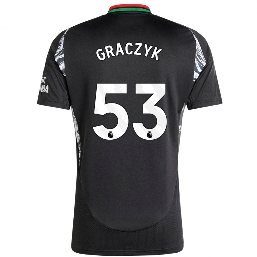 Danxen Kinder Hubert Graczyk #53 Schwarz Auswärtstrikot Trikot 2024/25 T-Shirt Schweiz