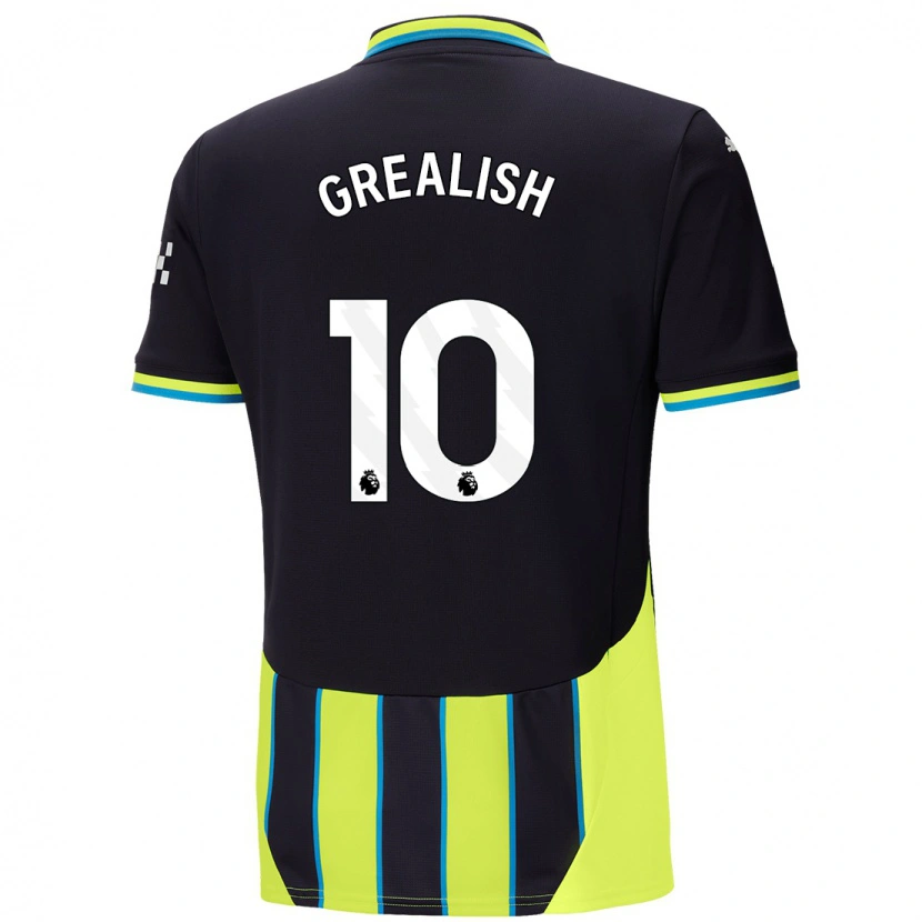 Danxen Kinder Jack Grealish #10 Blaugelb Auswärtstrikot Trikot 2024/25 T-Shirt Schweiz