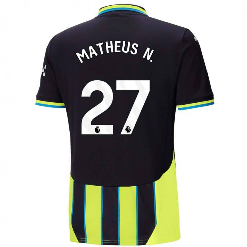 Danxen Kinder Matheus Nunes #27 Blaugelb Auswärtstrikot Trikot 2024/25 T-Shirt Schweiz