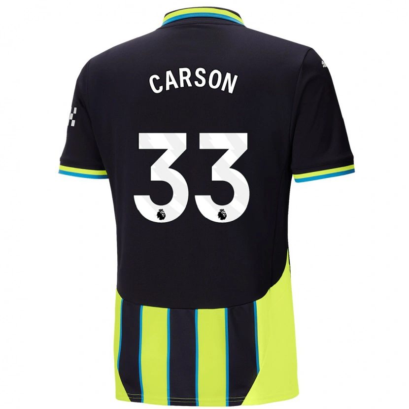 Danxen Kinder Scott Carson #33 Blaugelb Auswärtstrikot Trikot 2024/25 T-Shirt Schweiz