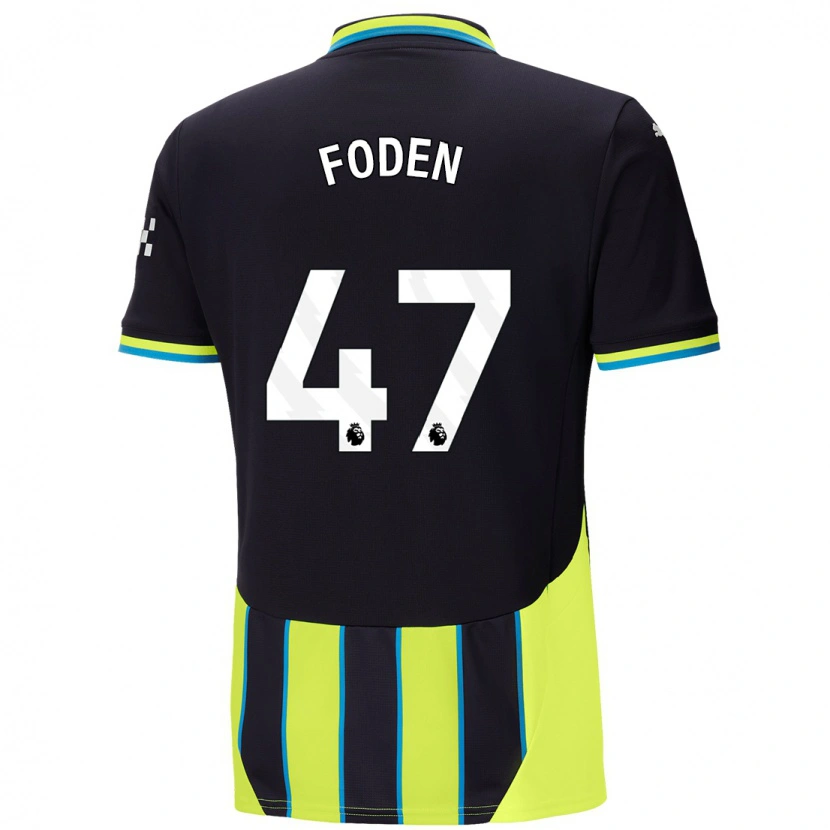 Danxen Kinder Phil Foden #47 Blaugelb Auswärtstrikot Trikot 2024/25 T-Shirt Schweiz