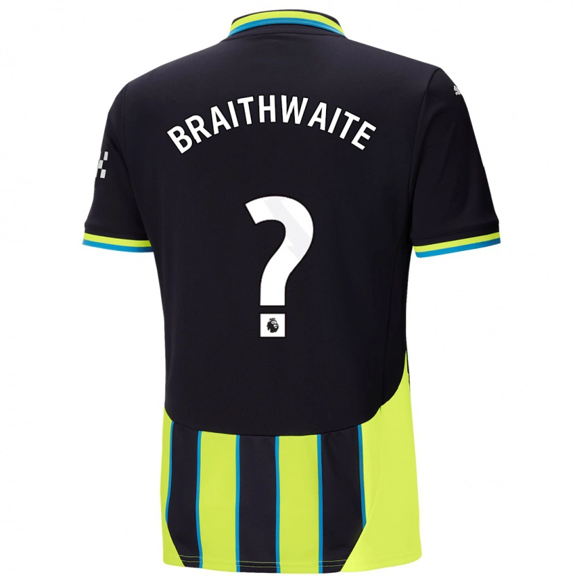 Danxen Kinder Kaden Braithwaite #0 Blaugelb Auswärtstrikot Trikot 2024/25 T-Shirt Schweiz