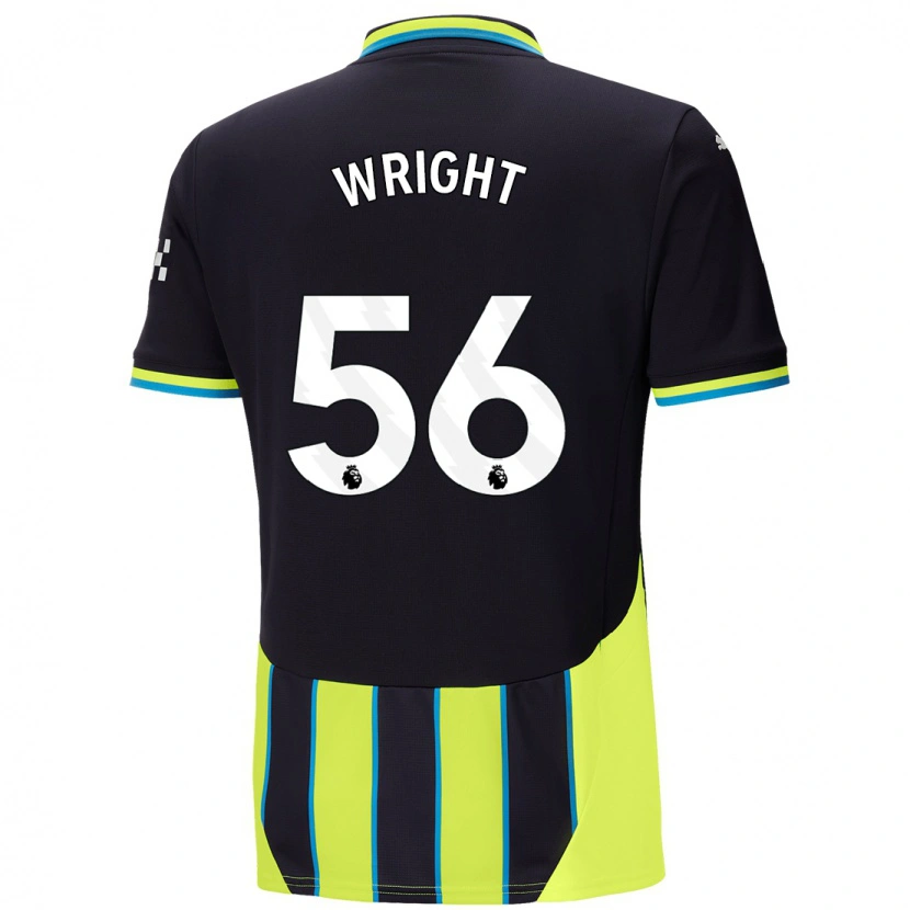 Danxen Kinder Jacob Wright #56 Blaugelb Auswärtstrikot Trikot 2024/25 T-Shirt Schweiz