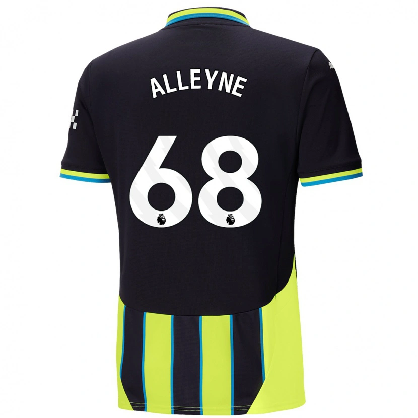 Danxen Kinder Max Alleyne #68 Blaugelb Auswärtstrikot Trikot 2024/25 T-Shirt Schweiz