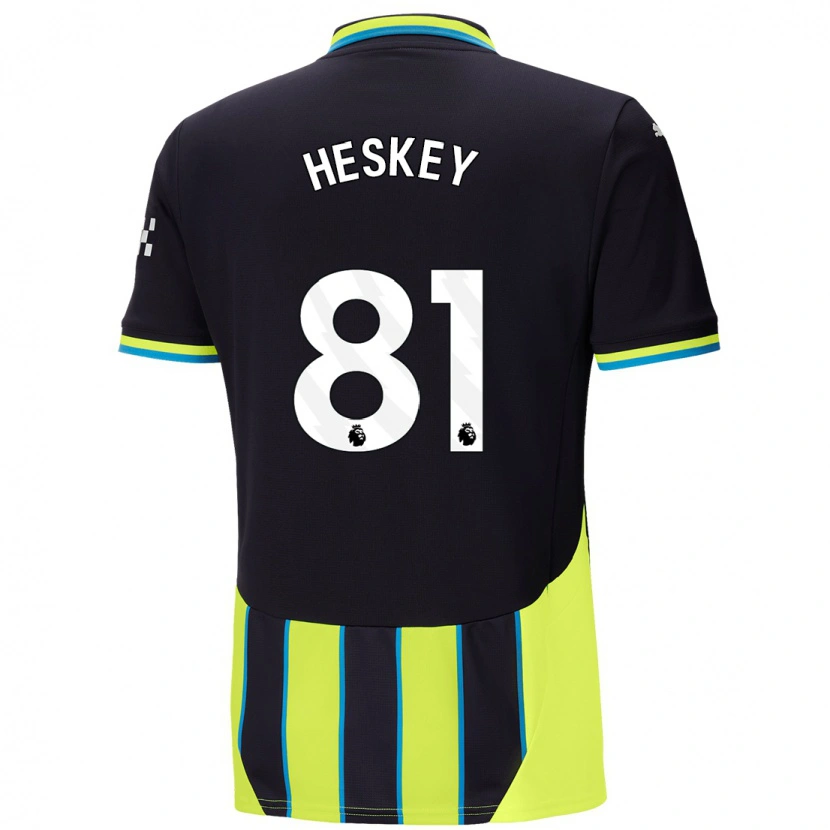 Danxen Kinder Jaden Heskey #81 Blaugelb Auswärtstrikot Trikot 2024/25 T-Shirt Schweiz