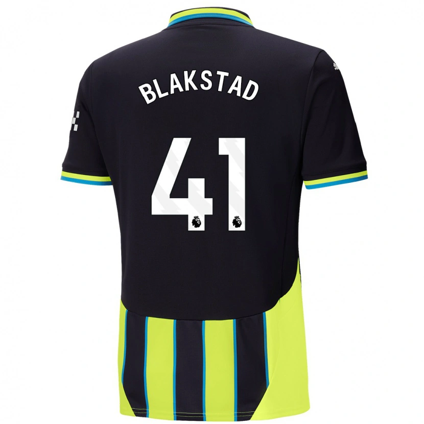 Danxen Kinder Julie Blakstad #41 Blaugelb Auswärtstrikot Trikot 2024/25 T-Shirt Schweiz