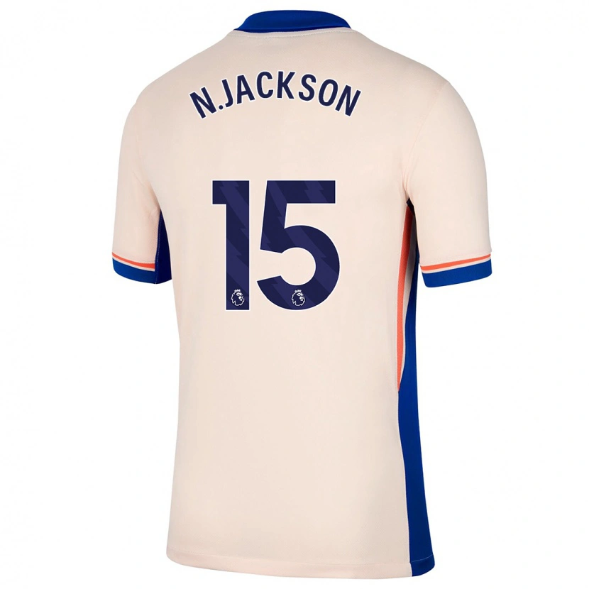 Danxen Kinder Nicolas Jackson #15 Hellbeige Auswärtstrikot Trikot 2024/25 T-Shirt Schweiz