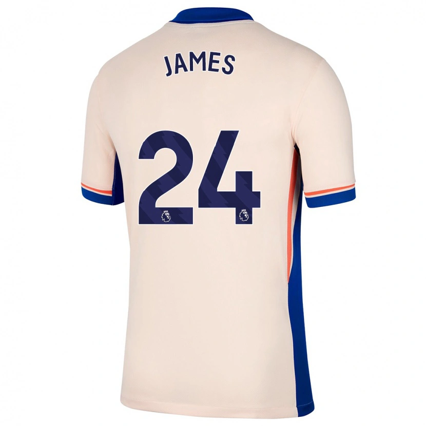 Danxen Kinder Reece James #24 Hellbeige Auswärtstrikot Trikot 2024/25 T-Shirt Schweiz