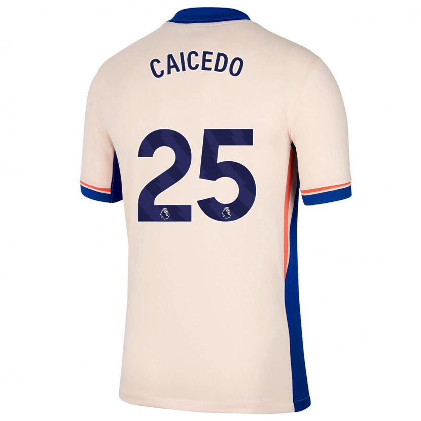 Danxen Kinder Moisés Caicedo #25 Hellbeige Auswärtstrikot Trikot 2024/25 T-Shirt Schweiz