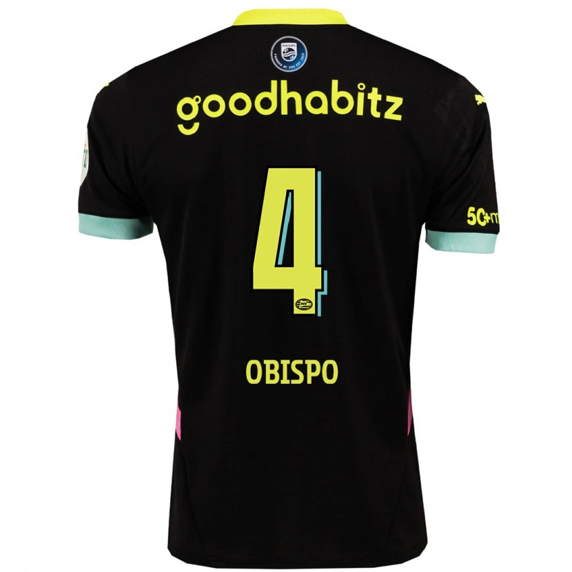 Danxen Kinder Armando Obispo #4 Schwarz Gelb Auswärtstrikot Trikot 2024/25 T-Shirt Schweiz