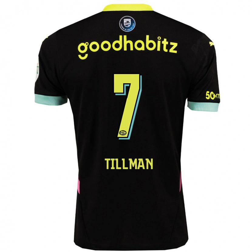 Danxen Kinder Malik Tillman #7 Schwarz Gelb Auswärtstrikot Trikot 2024/25 T-Shirt Schweiz