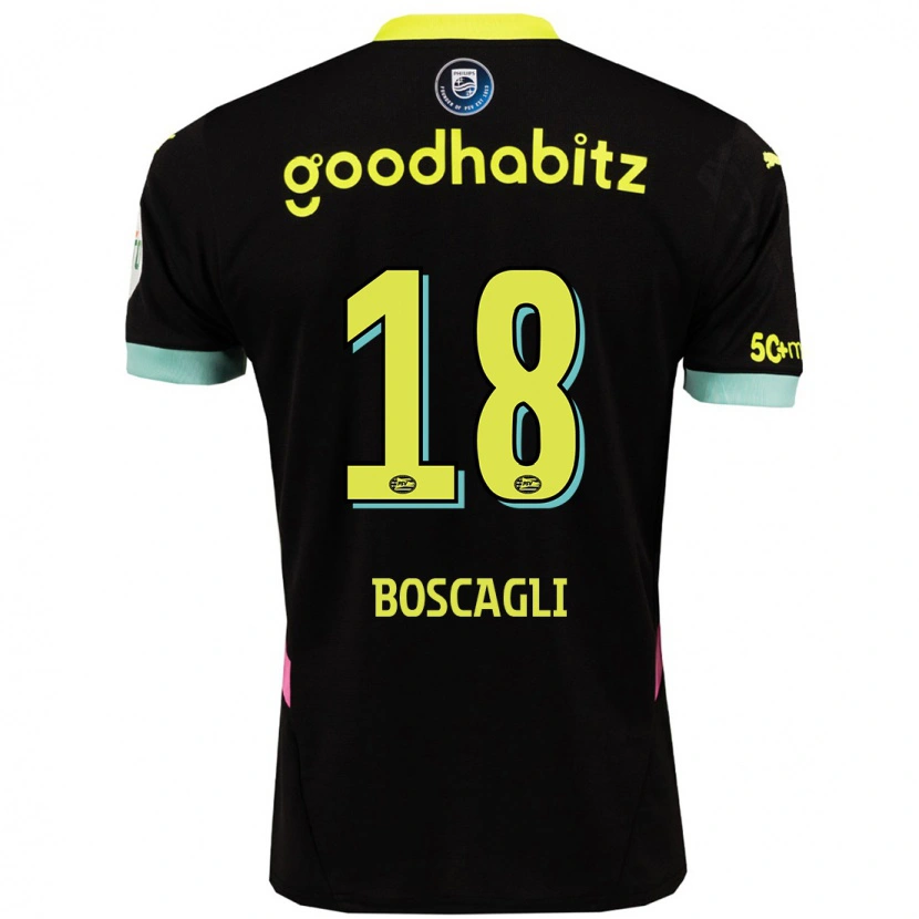 Danxen Kinder Olivier Boscagli #18 Schwarz Gelb Auswärtstrikot Trikot 2024/25 T-Shirt Schweiz