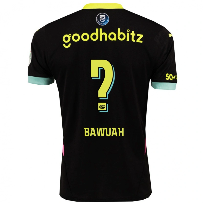 Danxen Kinder Jordy Bawuah #0 Schwarz Gelb Auswärtstrikot Trikot 2024/25 T-Shirt Schweiz