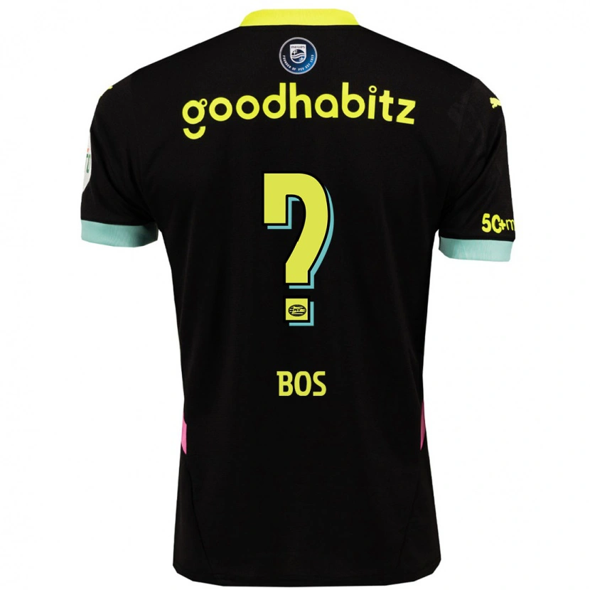 Danxen Kinder Floris Bos #0 Schwarz Gelb Auswärtstrikot Trikot 2024/25 T-Shirt Schweiz