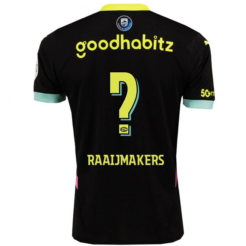 Danxen Kinder Lars Raaijmakers #0 Schwarz Gelb Auswärtstrikot Trikot 2024/25 T-Shirt Schweiz