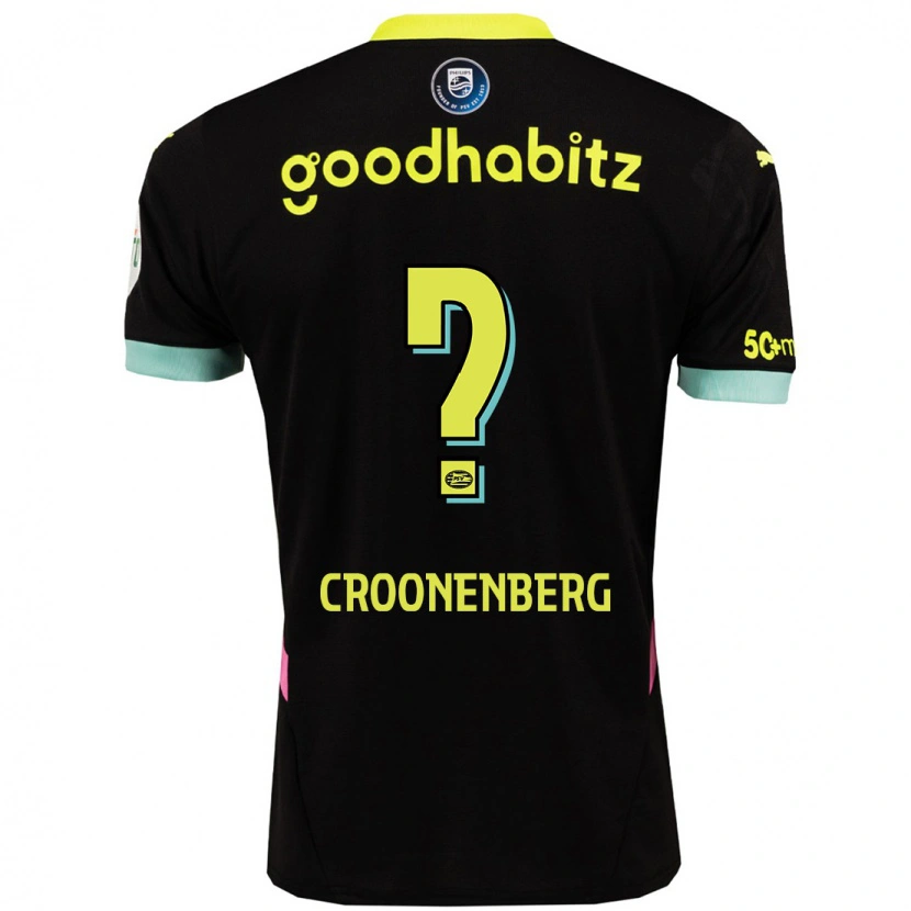 Danxen Kinder Luca Croonenberg #0 Schwarz Gelb Auswärtstrikot Trikot 2024/25 T-Shirt Schweiz