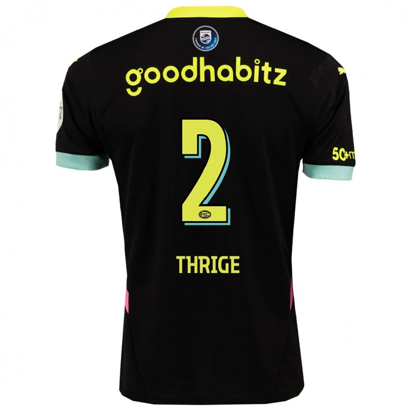 Danxen Kinder Sara Thrige #2 Schwarz Gelb Auswärtstrikot Trikot 2024/25 T-Shirt Schweiz