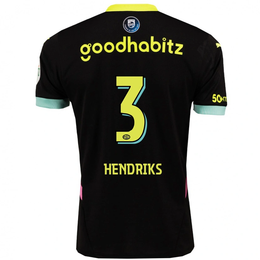 Danxen Kinder Gwyneth Hendriks #3 Schwarz Gelb Auswärtstrikot Trikot 2024/25 T-Shirt Schweiz