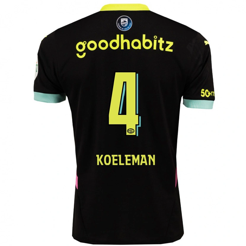 Danxen Kinder Senna Koeleman #4 Schwarz Gelb Auswärtstrikot Trikot 2024/25 T-Shirt Schweiz