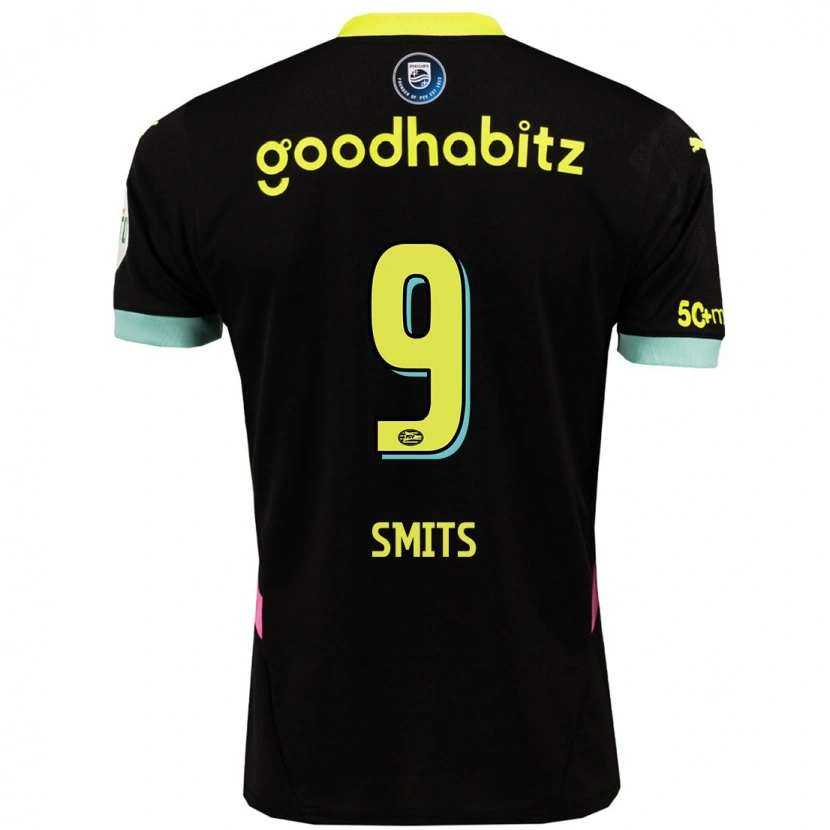 Danxen Kinder Joëlle Smits #9 Schwarz Gelb Auswärtstrikot Trikot 2024/25 T-Shirt Schweiz