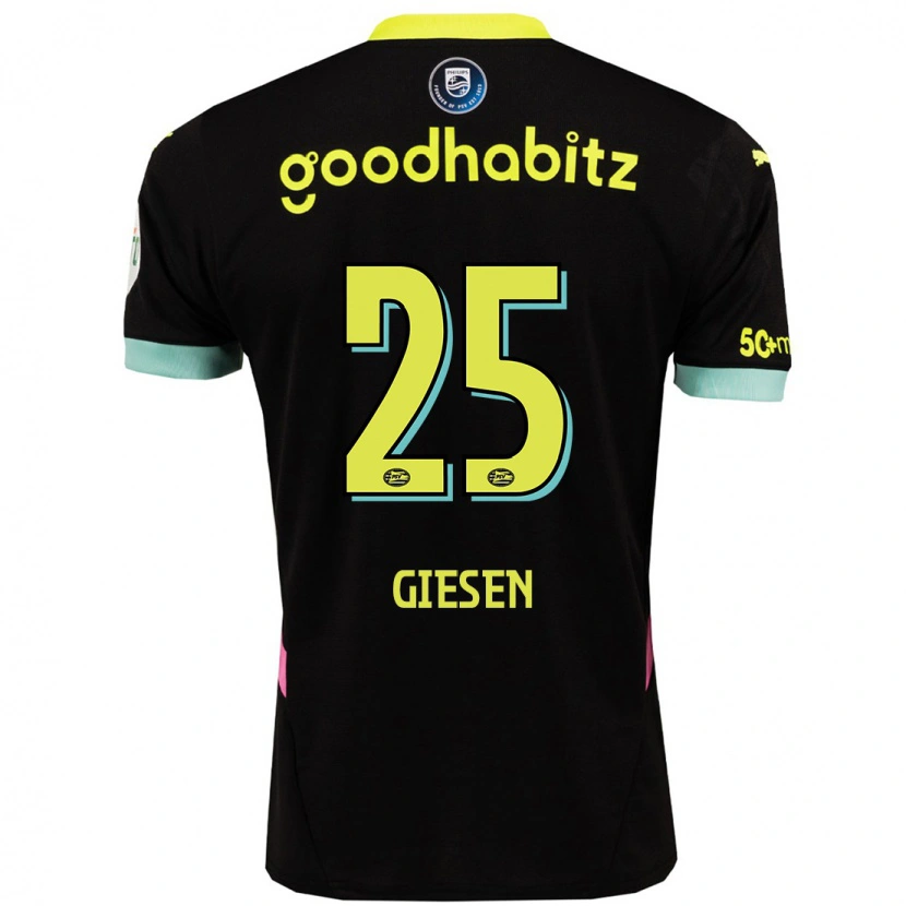 Danxen Kinder Suzanne Giesen #25 Schwarz Gelb Auswärtstrikot Trikot 2024/25 T-Shirt Schweiz