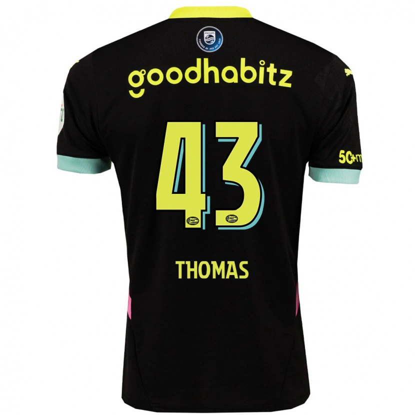 Danxen Kinder Kealyn Thomas #43 Schwarz Gelb Auswärtstrikot Trikot 2024/25 T-Shirt Schweiz