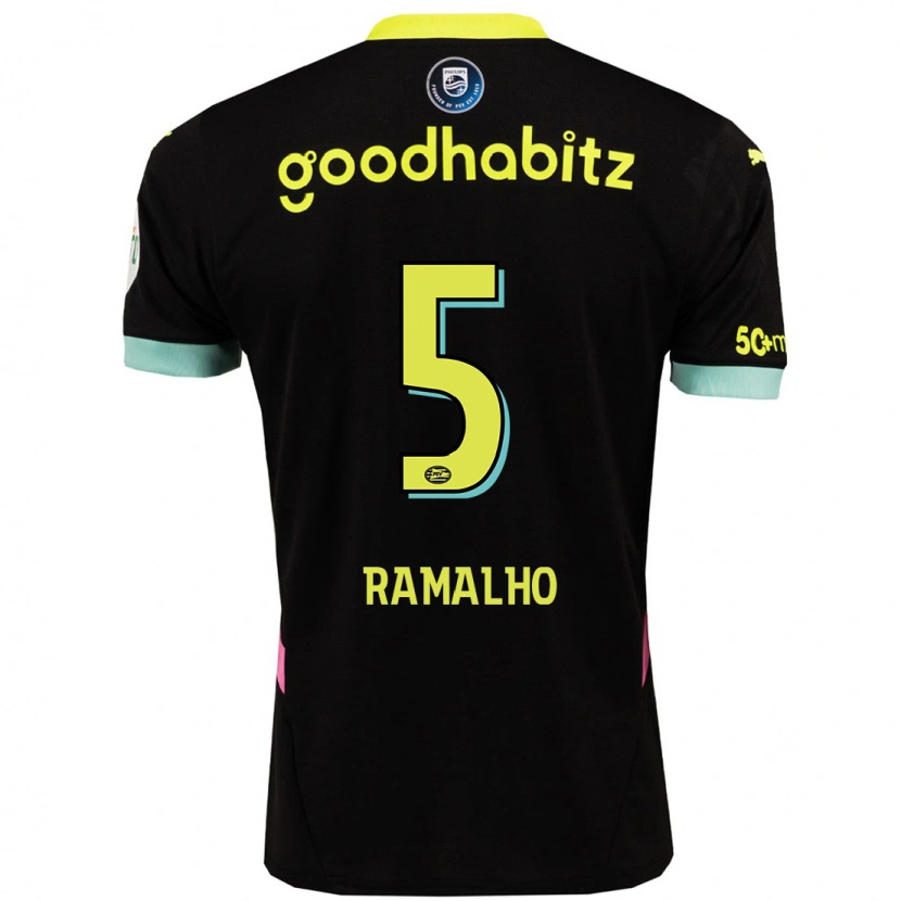 Danxen Kinder André Ramalho #5 Schwarz Gelb Auswärtstrikot Trikot 2024/25 T-Shirt Schweiz