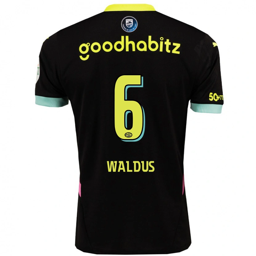 Danxen Kinder Maruschka Waldus #6 Schwarz Gelb Auswärtstrikot Trikot 2024/25 T-Shirt Schweiz