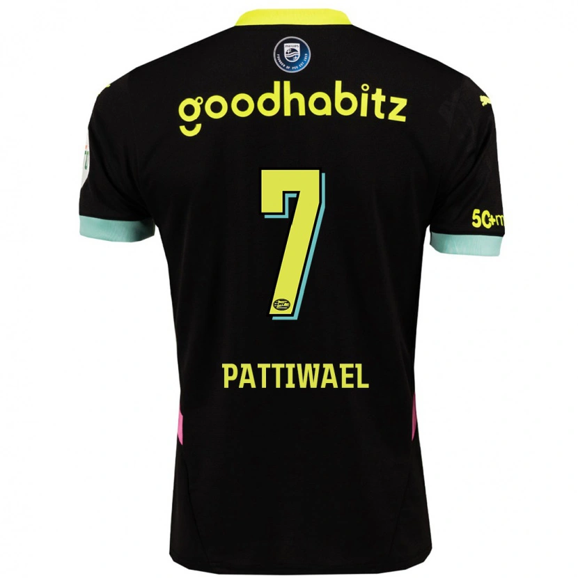 Danxen Kinder Naomi Pattiwael #7 Schwarz Gelb Auswärtstrikot Trikot 2024/25 T-Shirt Schweiz