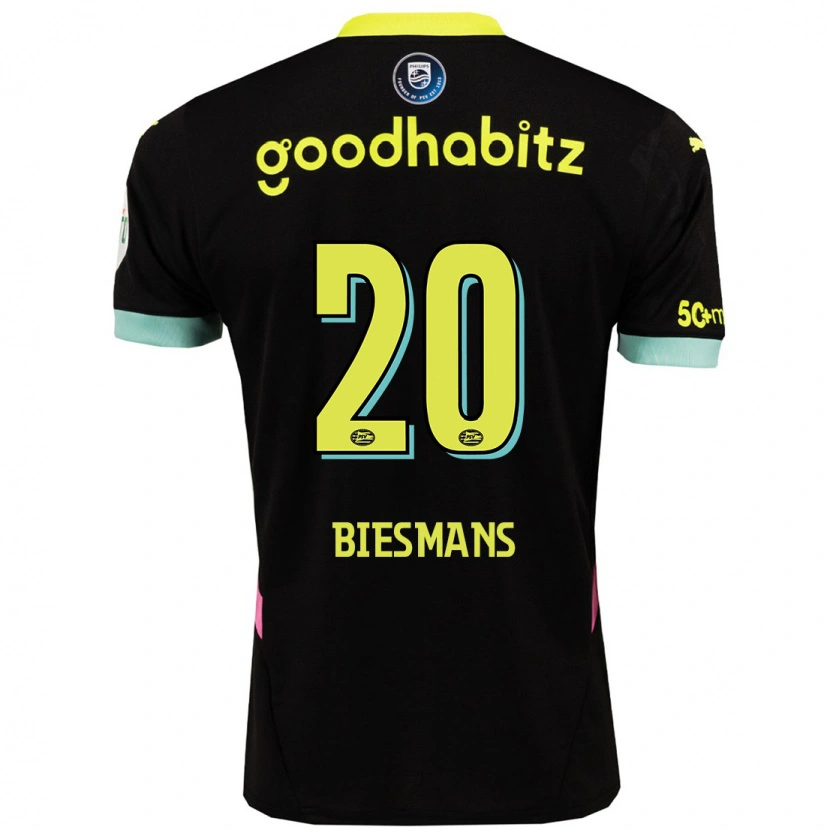 Danxen Kinder Julie Biesmans #20 Schwarz Gelb Auswärtstrikot Trikot 2024/25 T-Shirt Schweiz