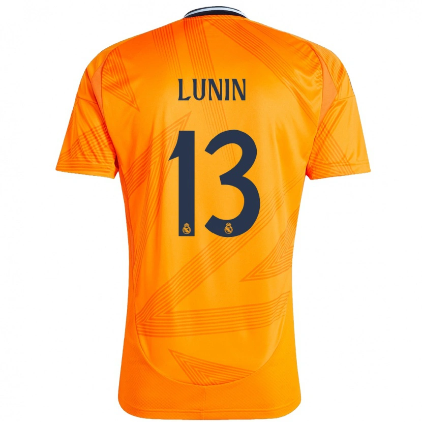 Danxen Kinder Andriy Lunin #13 Orange Auswärtstrikot Trikot 2024/25 T-Shirt Schweiz