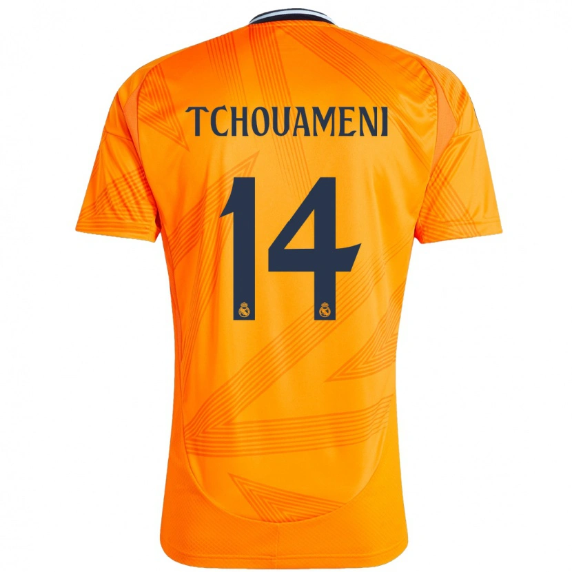 Danxen Kinder Aurélien Tchouaméni #14 Orange Auswärtstrikot Trikot 2024/25 T-Shirt Schweiz