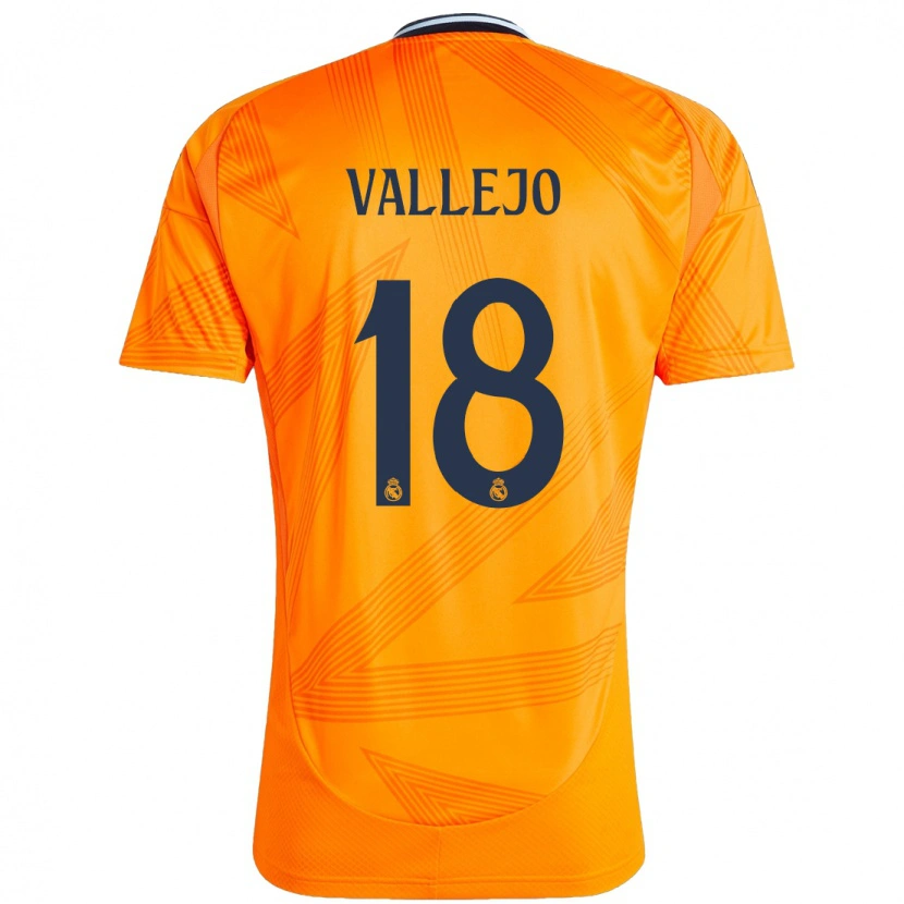 Danxen Kinder Jesús Vallejo #18 Orange Auswärtstrikot Trikot 2024/25 T-Shirt Schweiz