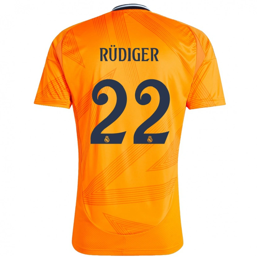 Danxen Kinder Antonio Rüdiger #22 Orange Auswärtstrikot Trikot 2024/25 T-Shirt Schweiz