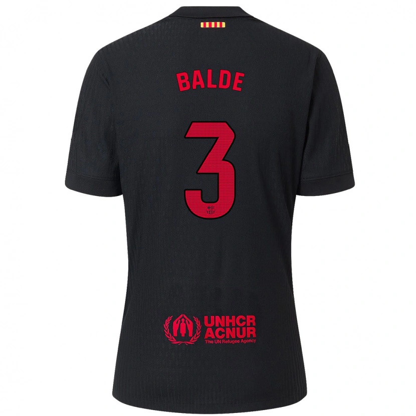 Danxen Kinder Alejandro Balde #3 Schwarz Rot Auswärtstrikot Trikot 2024/25 T-Shirt Schweiz