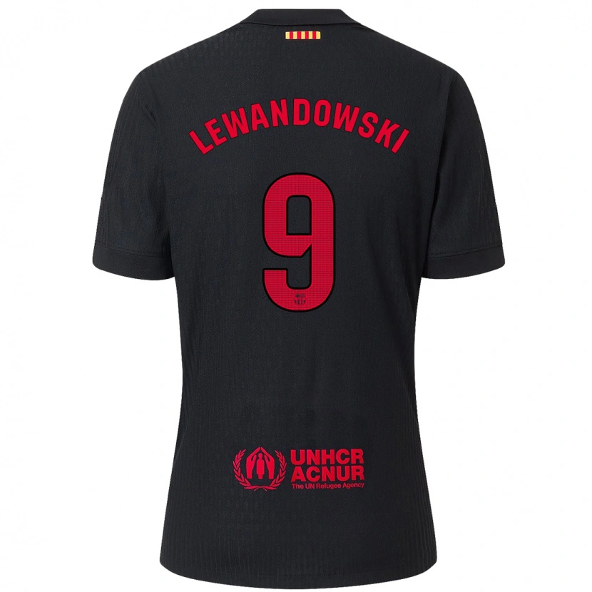 Danxen Kinder Robert Lewandowski #9 Schwarz Rot Auswärtstrikot Trikot 2024/25 T-Shirt Schweiz