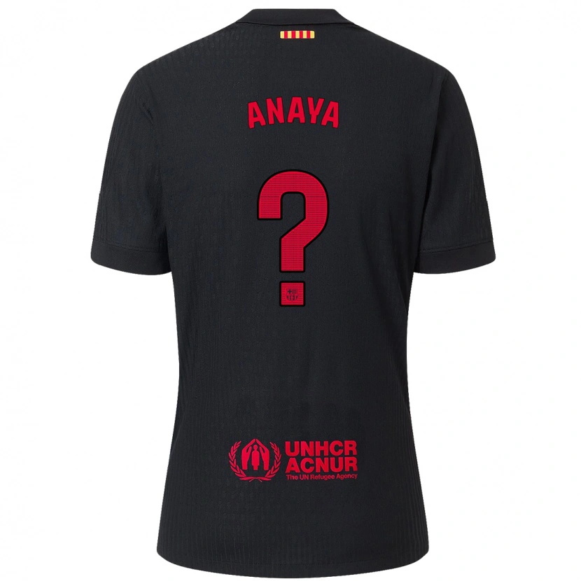 Danxen Kinder Joan Anaya #0 Schwarz Rot Auswärtstrikot Trikot 2024/25 T-Shirt Schweiz