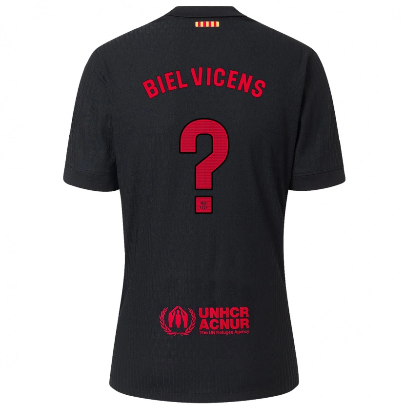 Danxen Kinder Biel Vicens #0 Schwarz Rot Auswärtstrikot Trikot 2024/25 T-Shirt Schweiz