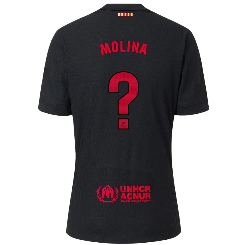 Danxen Kinder Jan Molina #0 Schwarz Rot Auswärtstrikot Trikot 2024/25 T-Shirt Schweiz