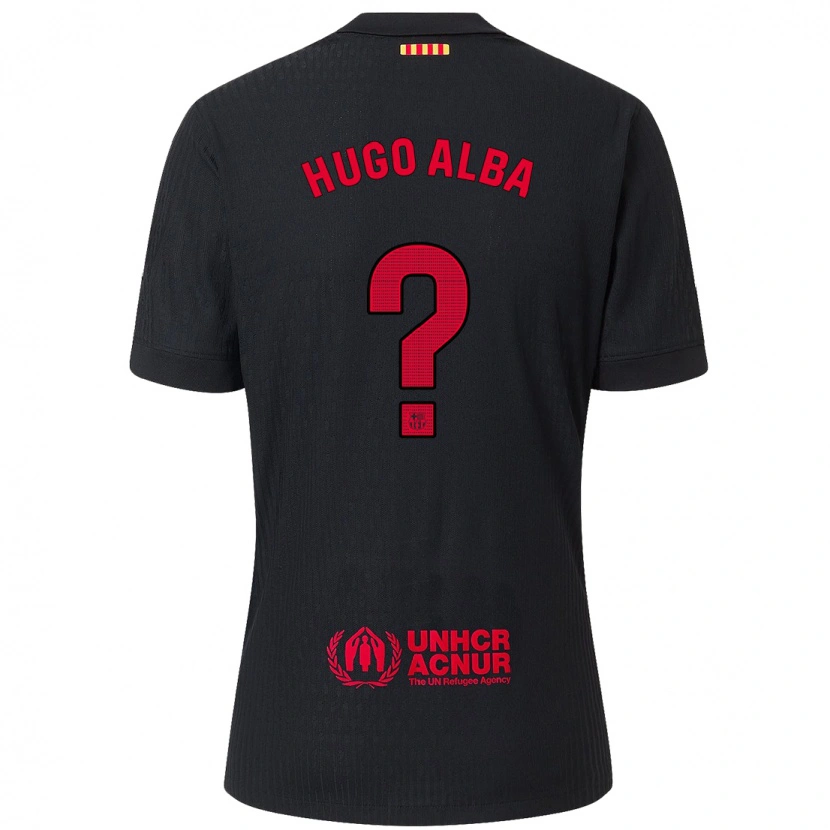 Danxen Kinder Hugo Alba #0 Schwarz Rot Auswärtstrikot Trikot 2024/25 T-Shirt Schweiz